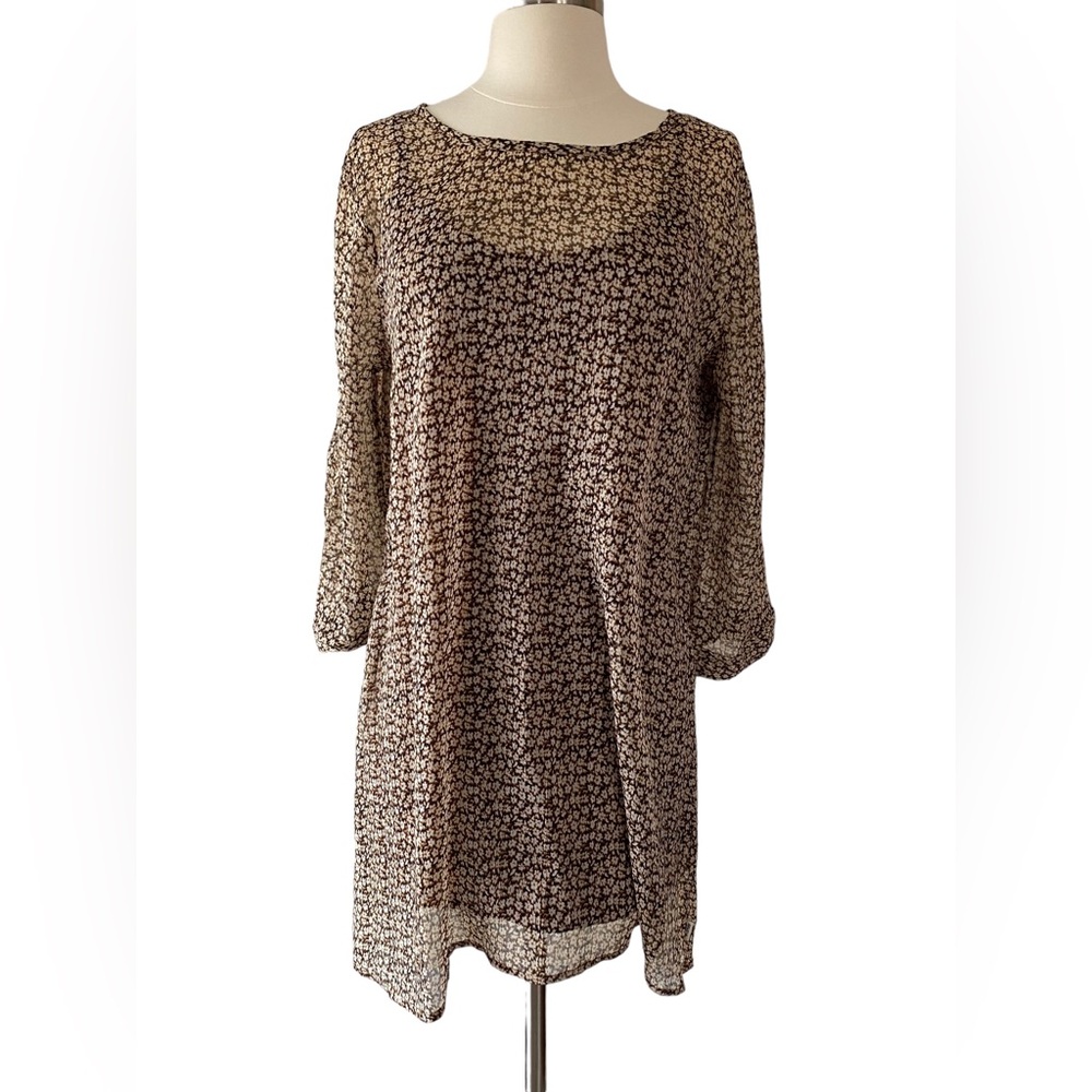 RVCA Sheer 3/4 Sleeve Dress